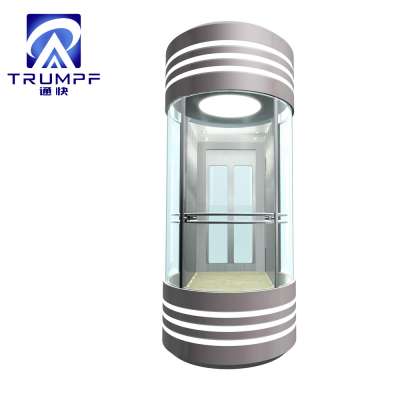 The Newest Model Traction/Hydraulic/AC Circular Glass Sightseeing/Observation Elevator
